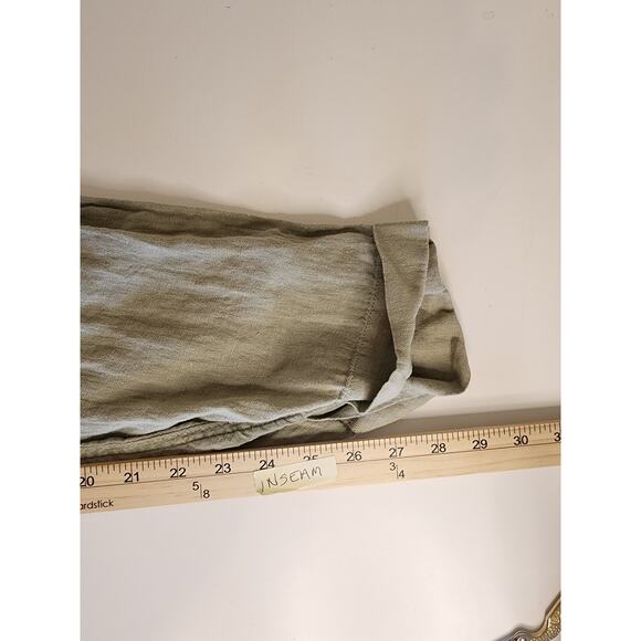 TAHARI Light Green 100% Linen High-Rise Loose Fitting Jogger Pants SZ L - Picture 8 of 8